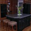 Kitchen Remodel- Falmouth, MA-Design,  project management and custom island provided- Custom island added to existing kitchen-Antique black painted inset cabinets w/ Granite countertop.