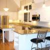 New Kitchen- Pocasset, MA-  Design, custom cabinets and countertops provided-
Custom painted white inset cabinets w/ granite countertops