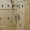 Bath Remodel- East falmouth, MA- Design and product specification provided- Shower added to 1/2 bath, natural stone w/ glass tile accents.